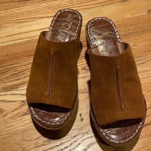 Tan suede wedges from Sam Edelman